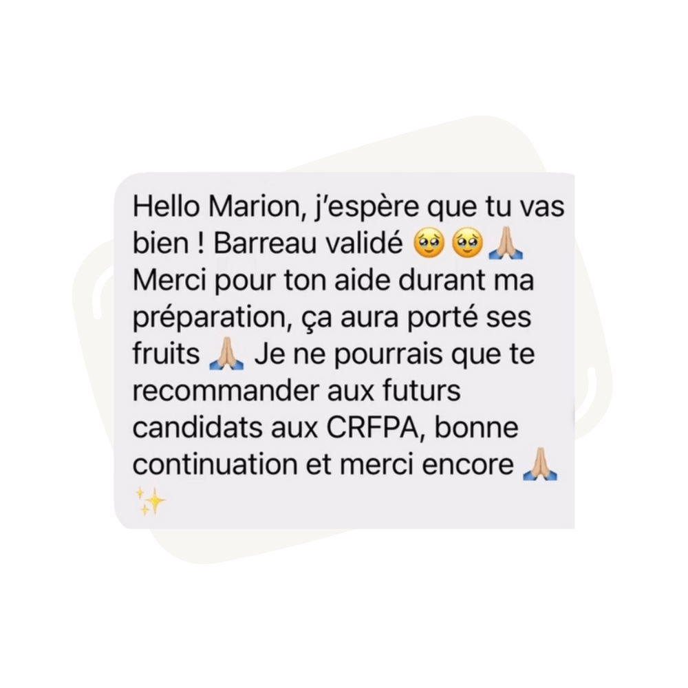 Avis client d'un client de Marion, Quid CRFPA CAPA