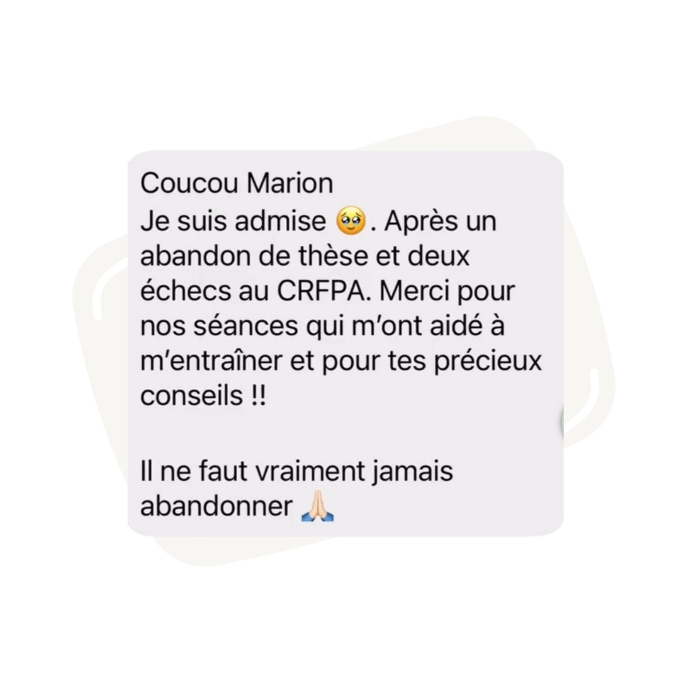 Avis client d'un client de Marion, Quid CRFPA CAPA